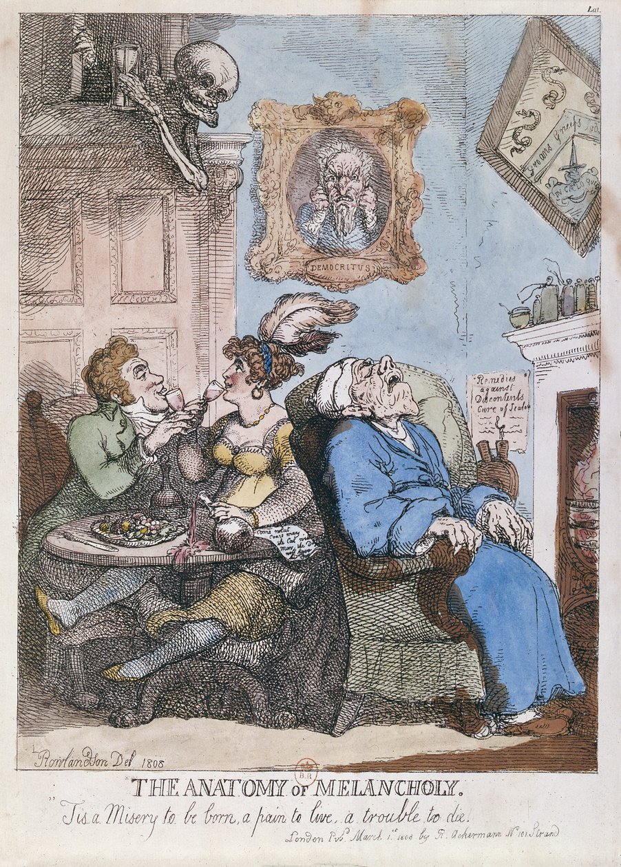 „The Anatomy of Melancholy”, R. Ackermann, 1808. március 1. alkotó: Thomas Rowlandson
