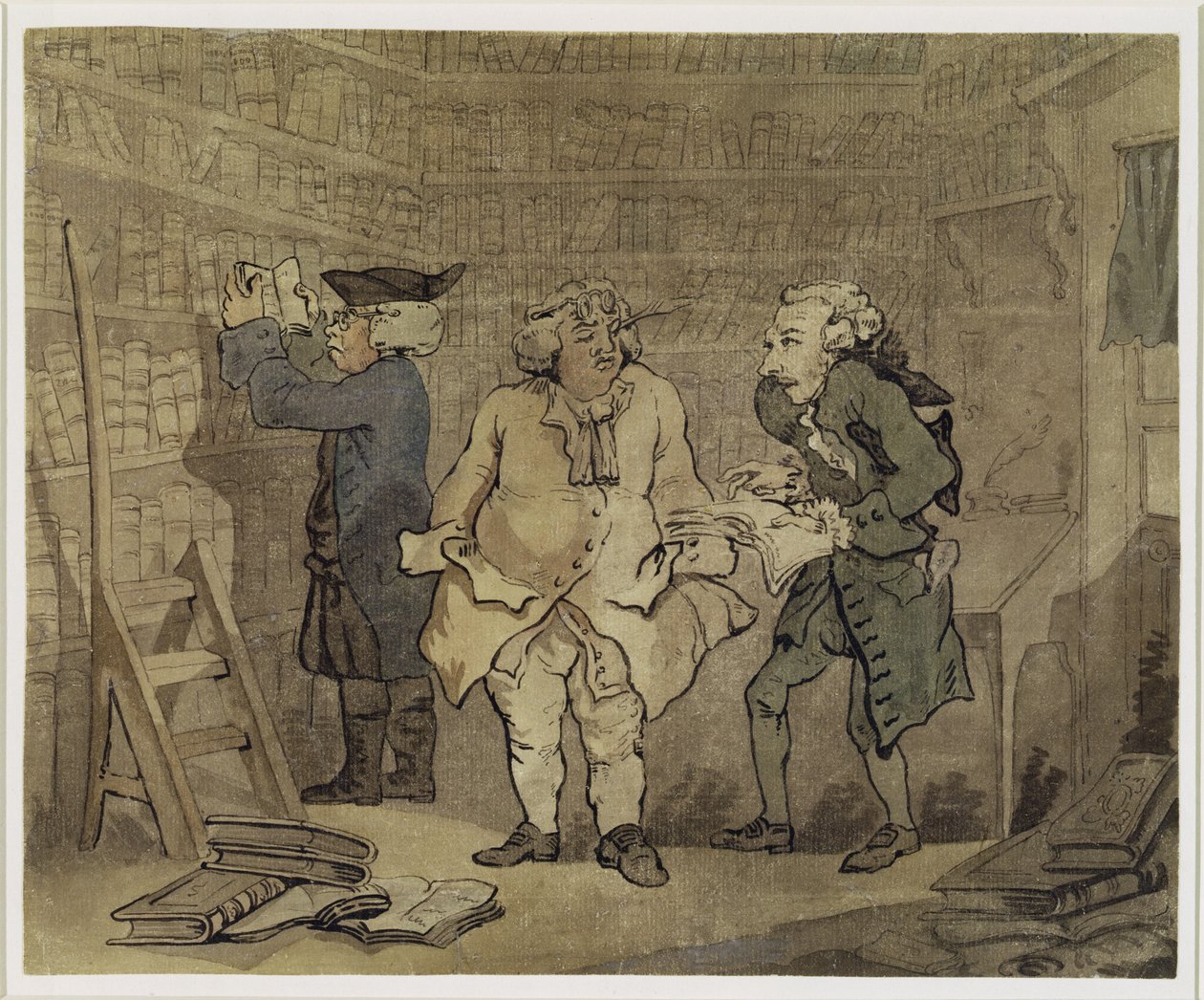 A szerző és kiadója, 1784 (szürke mosás és ceruza feletti WC, fektetett papíron) alkotó: Thomas Rowlandson