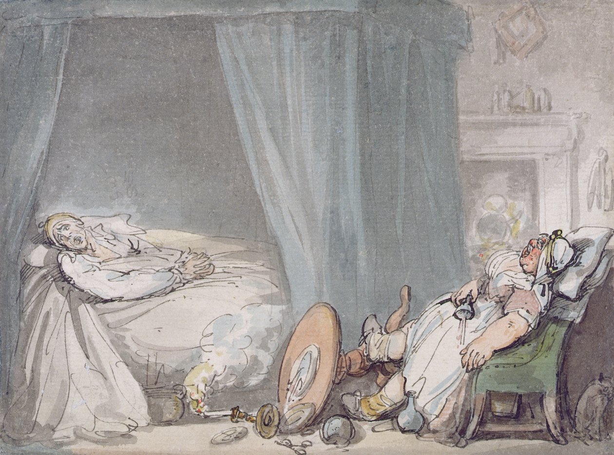 A részeg nővér (toll, tinta és wc papíron) alkotó: Thomas Rowlandson
