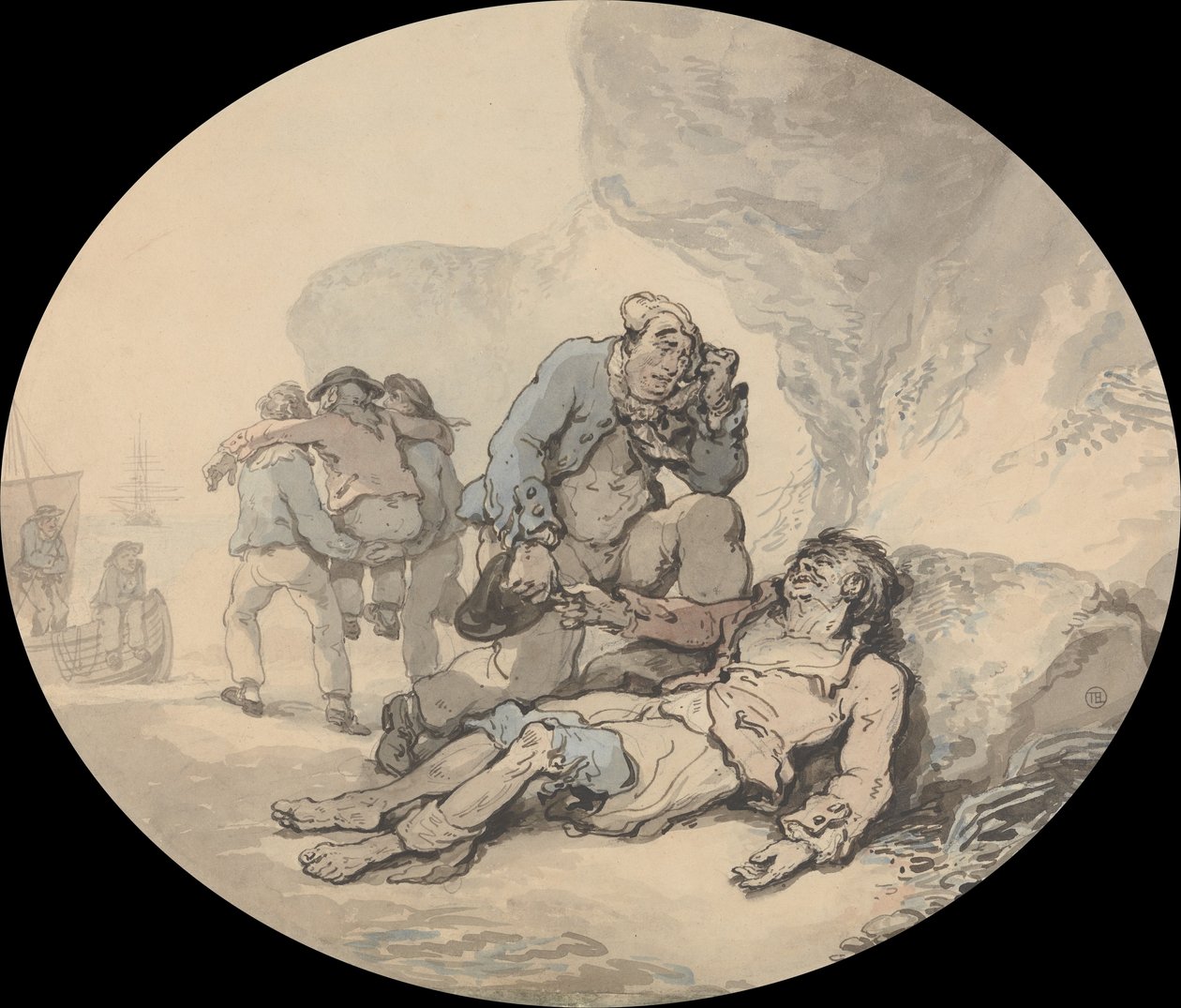 A haldokló tengerész alkotó: Thomas Rowlandson
