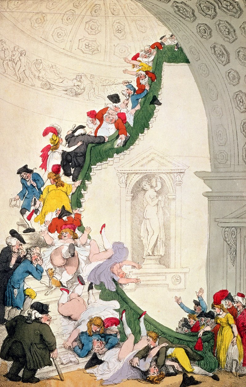 The Exhibition Stare Case, 1800 körül alkotó: Thomas Rowlandson
