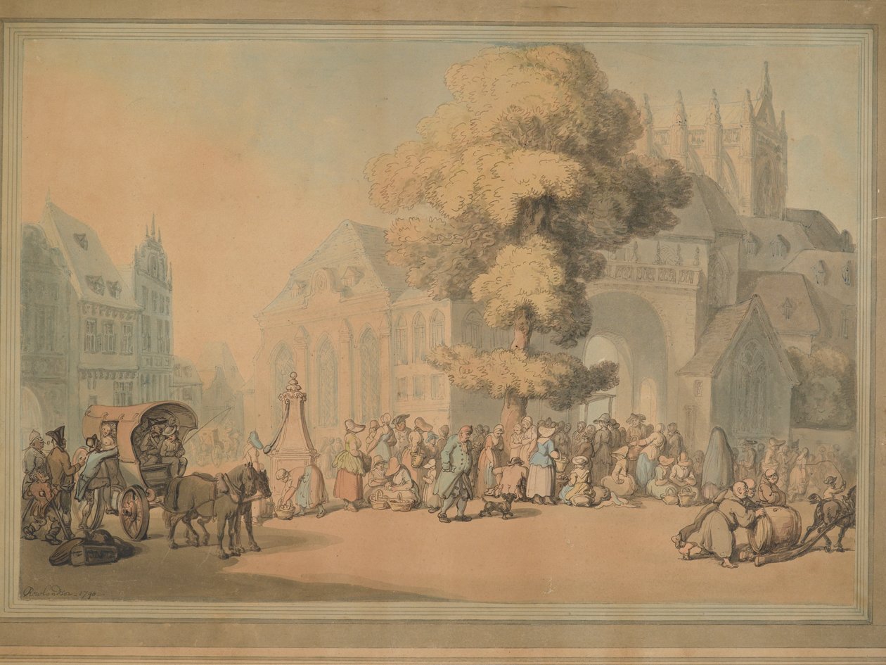 A piactér, 1790 (wc) alkotó: Thomas Rowlandson