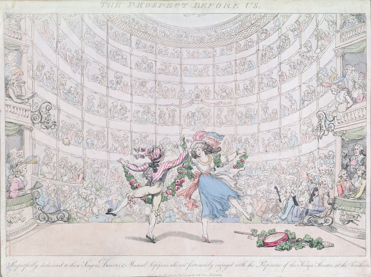 A Pantheon, Oxford Street, kiadó: S.W. Fores, 1791 (színes rézkarc) alkotó: Thomas Rowlandson
