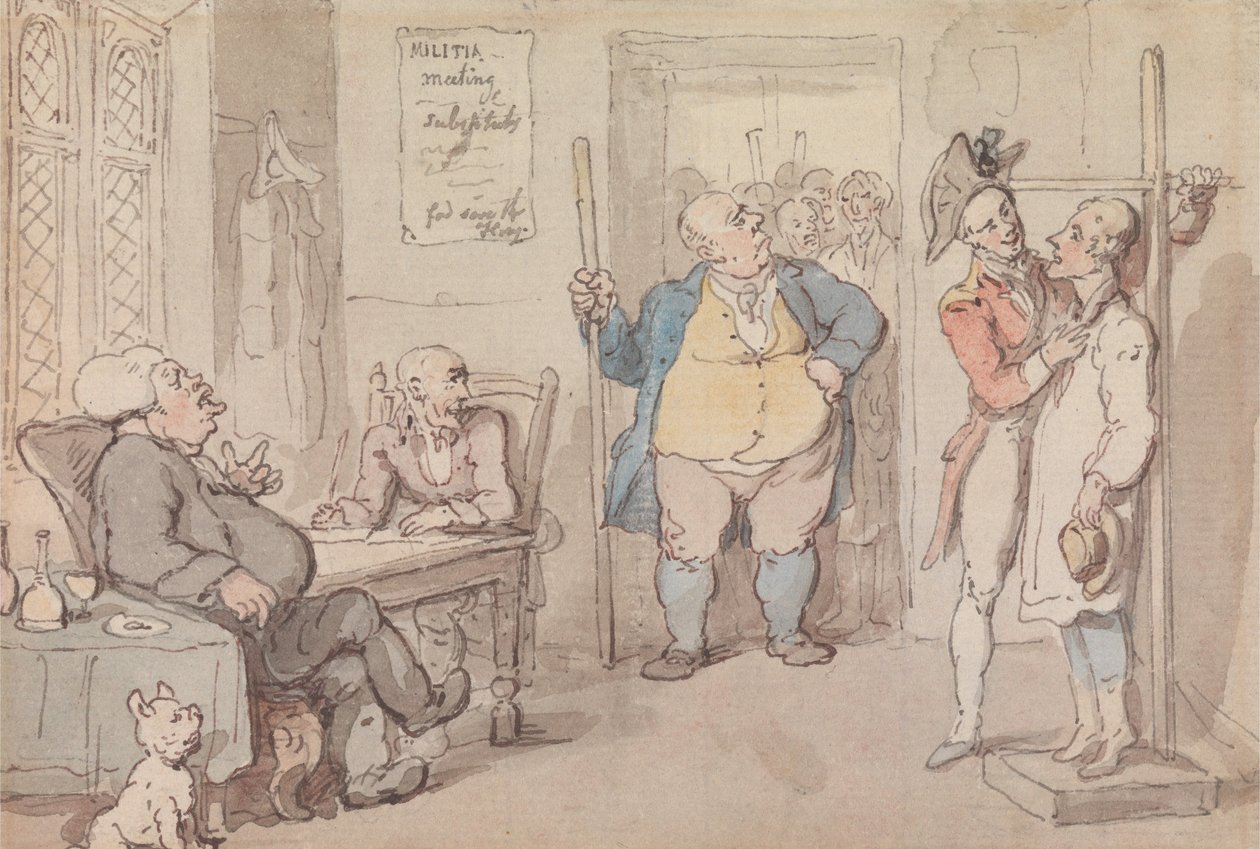 A toborzó tiszt alkotó: Thomas Rowlandson
