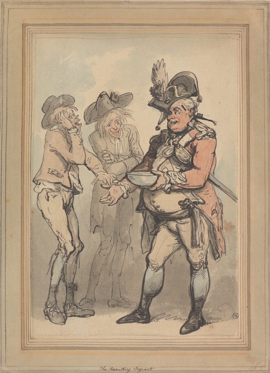A toborzó őrmester alkotó: Thomas Rowlandson