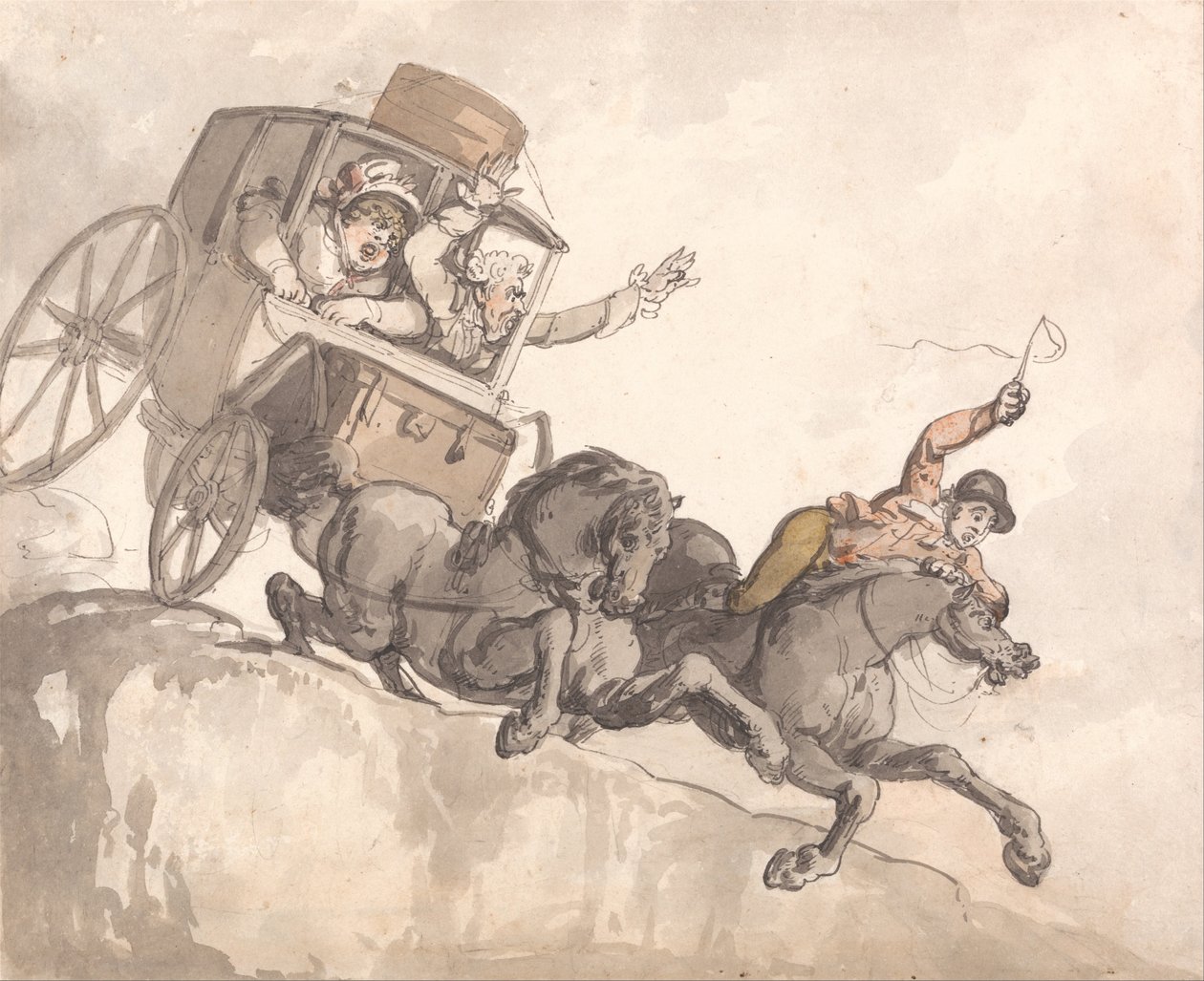 A szökött edző alkotó: Thomas Rowlandson