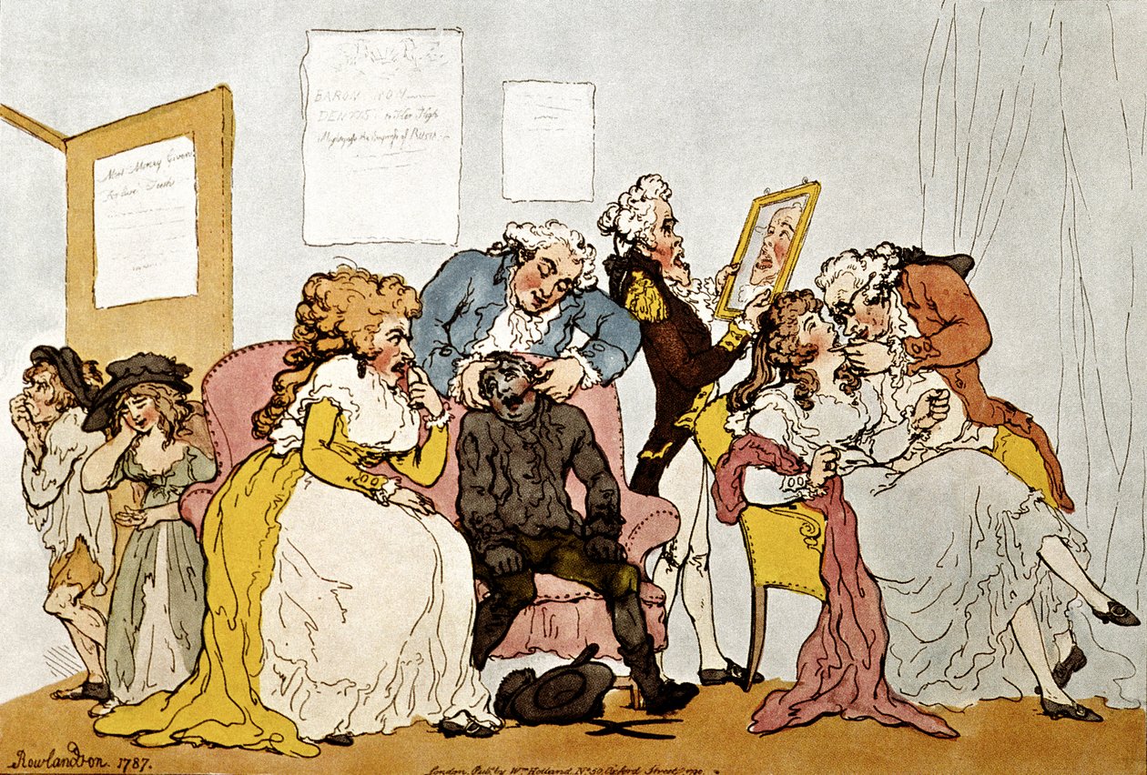 "A fogátültetés", rajzfilm alkotó: Thomas Rowlandson