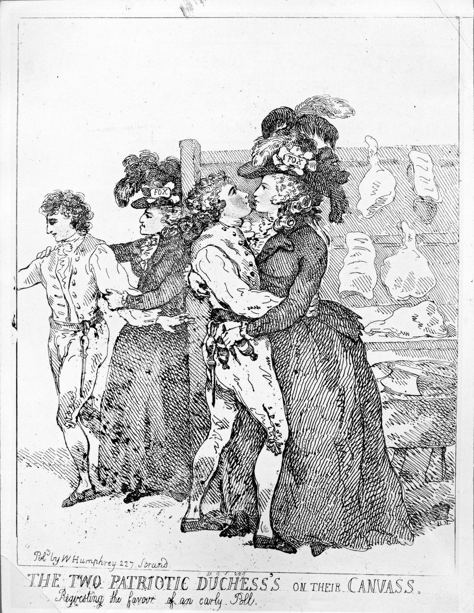 A két hazafias hercegnő a vásznon, 1784 alkotó: Thomas Rowlandson