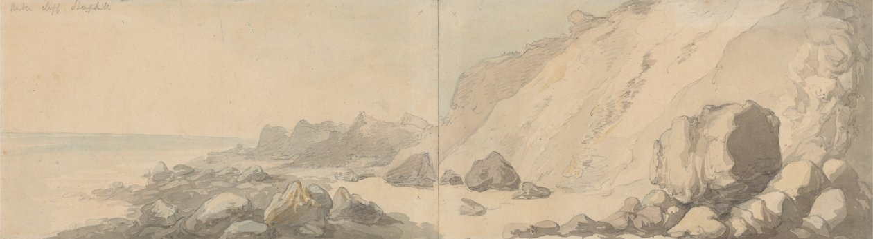 Az Undercliff, Steephill, Wight -sziget alkotó: Thomas Rowlandson