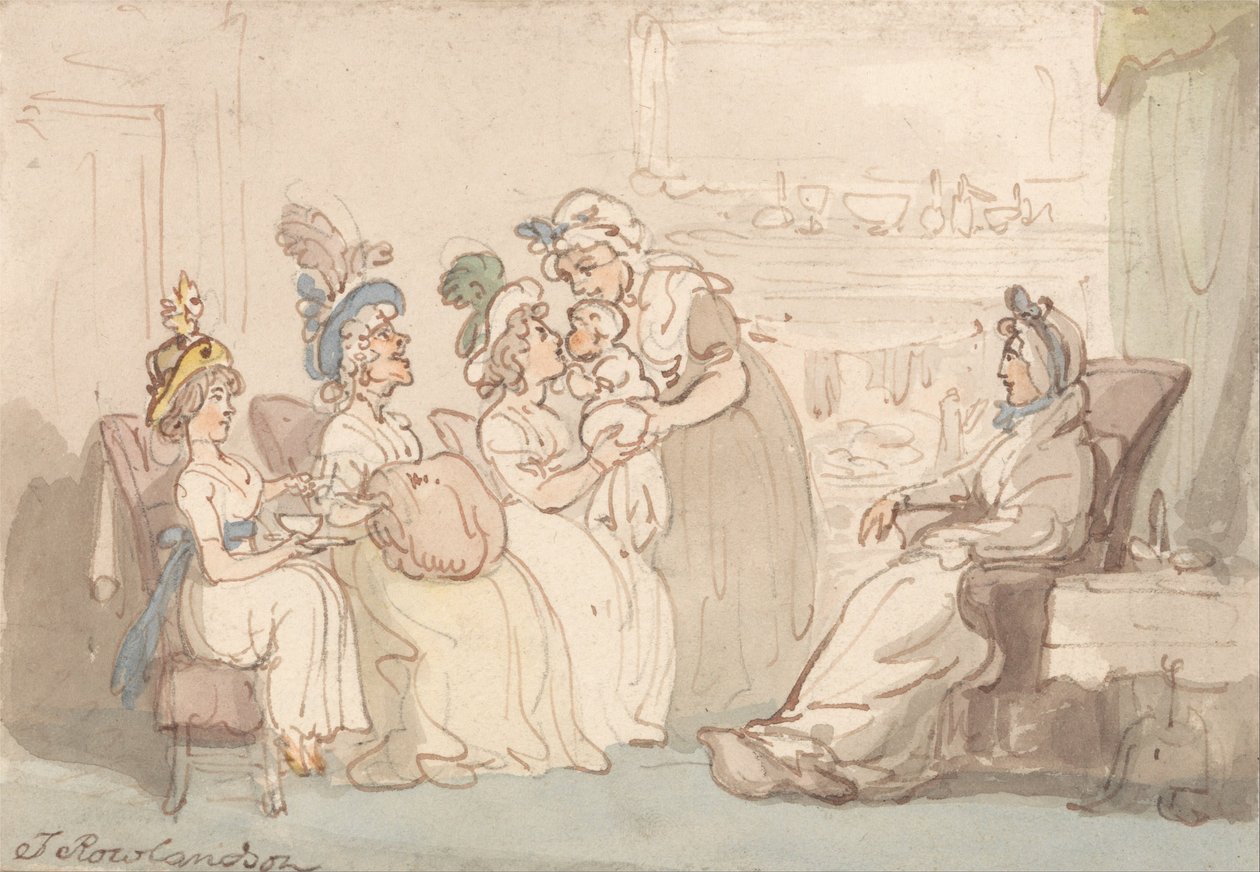 A látogatóknak megmutatják a babát alkotó: Thomas Rowlandson