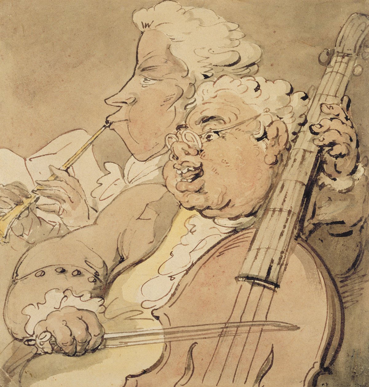 Két zenész, 1774 körül alkotó: Thomas Rowlandson
