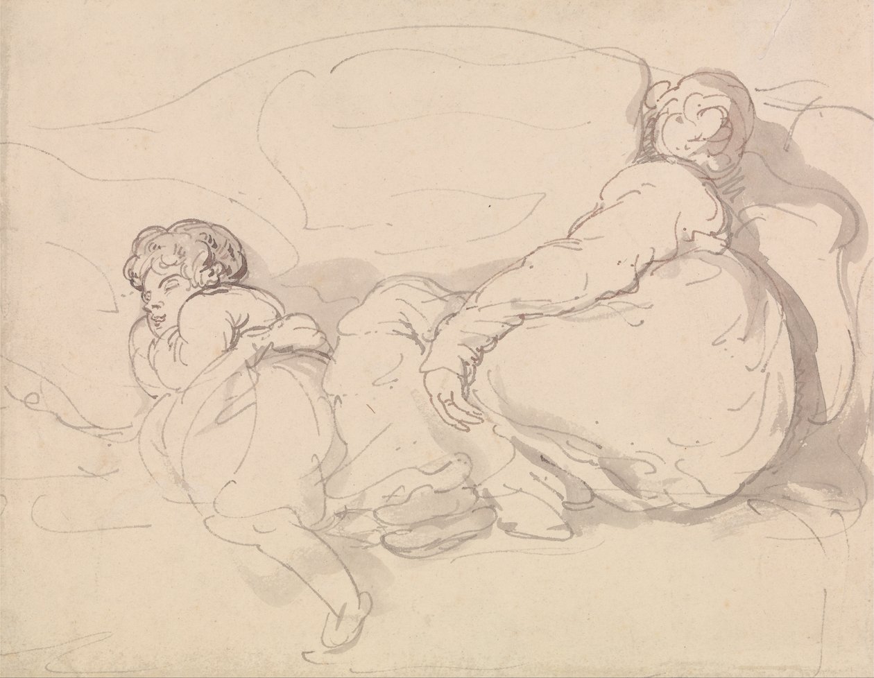 Két alvó figura alkotó: Thomas Rowlandson
