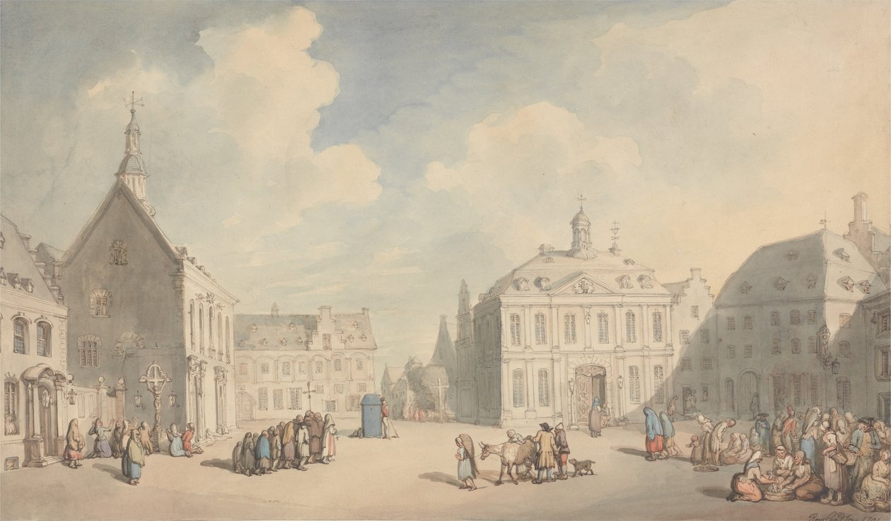 Kilátás a Vásárfalvi Juliers piactérre alkotó: Thomas Rowlandson