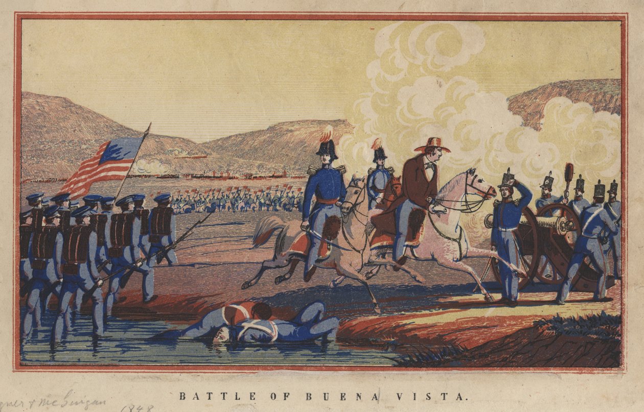 Buena Vista-i csata, 1848 (chromolitho) alkotó: Thomas S. Wagner