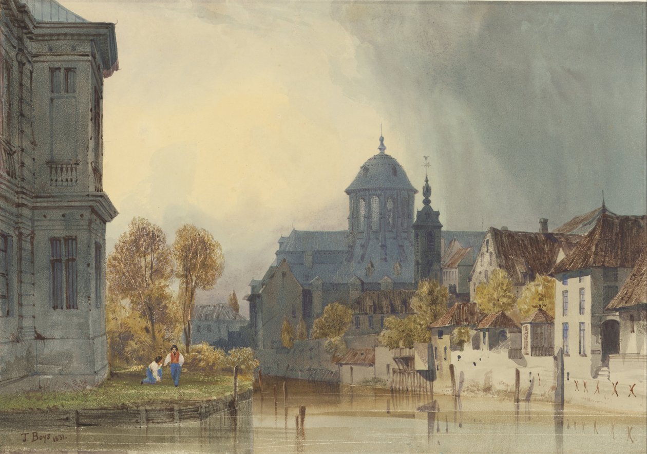 A kilátás a Hanswijk -i Szűzanya templomára, Mechelen (Malines), Belgium alkotó: Thomas Shotter Boys