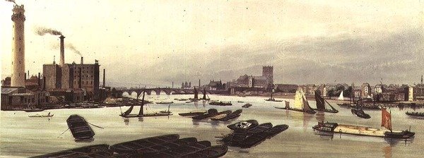 Shot Tower és Westminster, 1842 alkotó: Thomas Shotter Boys