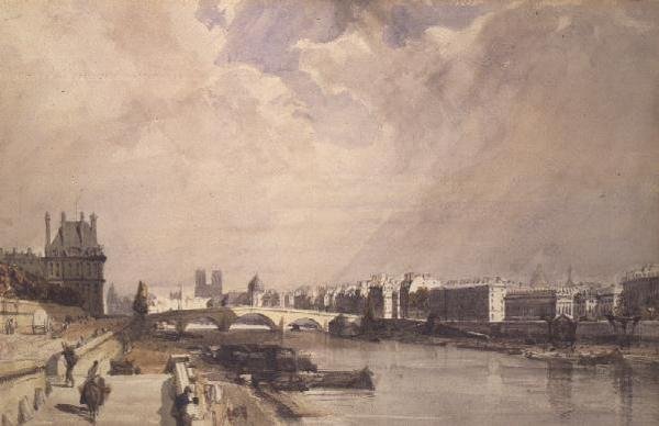 Kilátás a Szajna mentén a Pont Royalra és a Pavilion de Flore-ra, Tuileriák alkotó: Thomas Shotter Boys