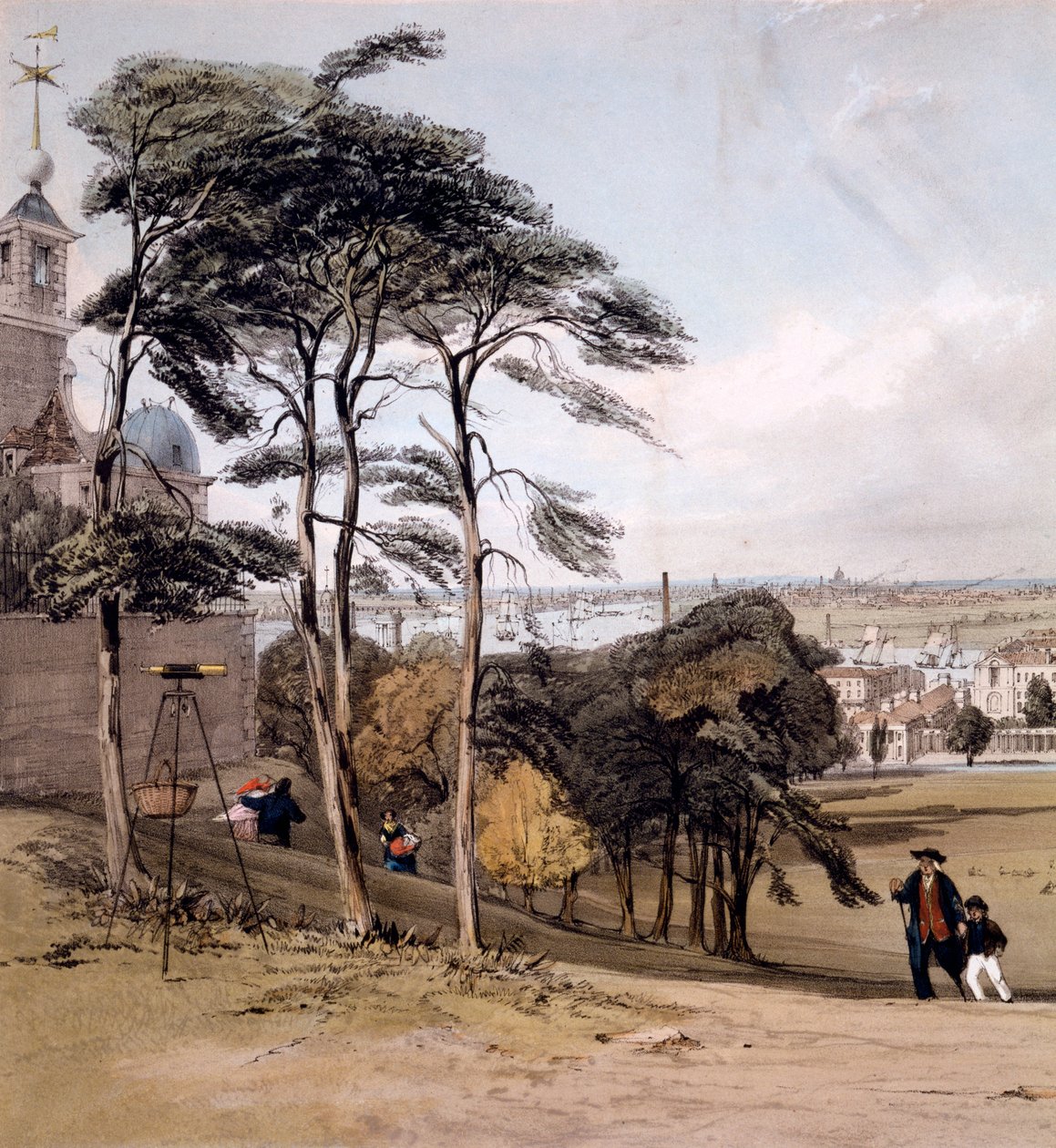Kilátás Londonra a Greenwich Parkból, 1842 alkotó: Thomas Shotter Boys
