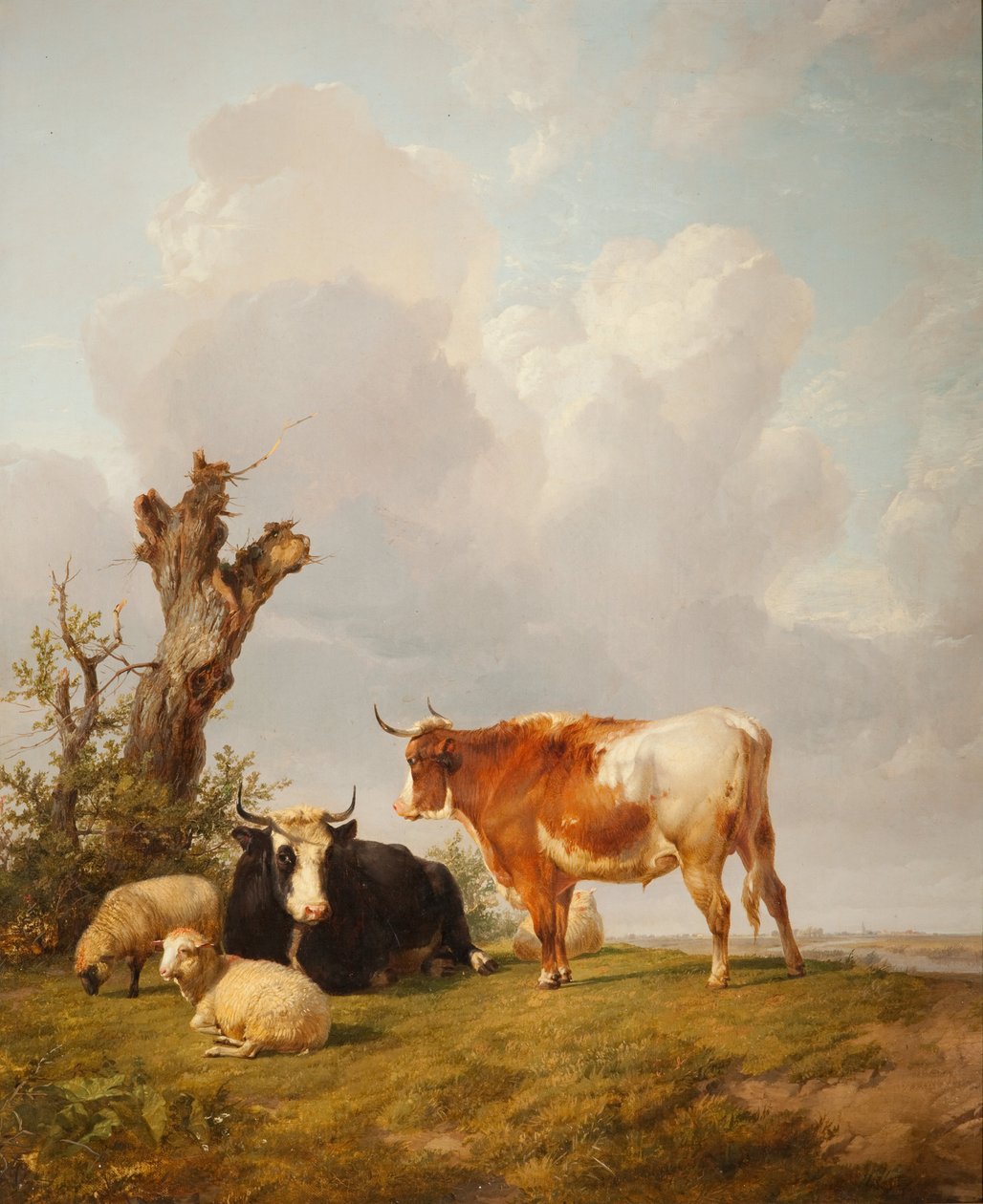 Kilátás a Stour-völgyben két tehénnel alkotó: Thomas Sidney Cooper
