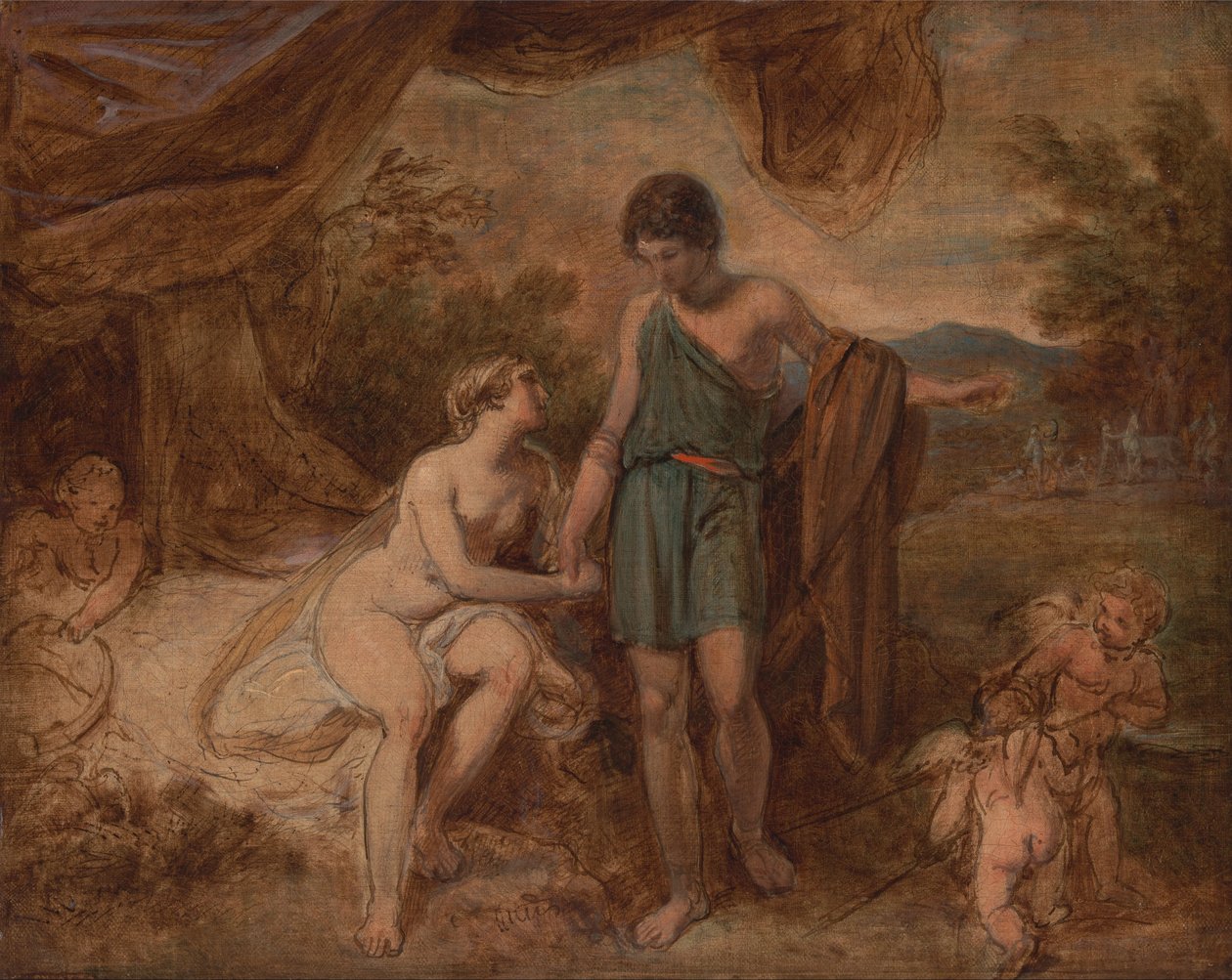 Végezetlen tanulmány Vénuszról és Adoniszról alkotó: Thomas Stothard