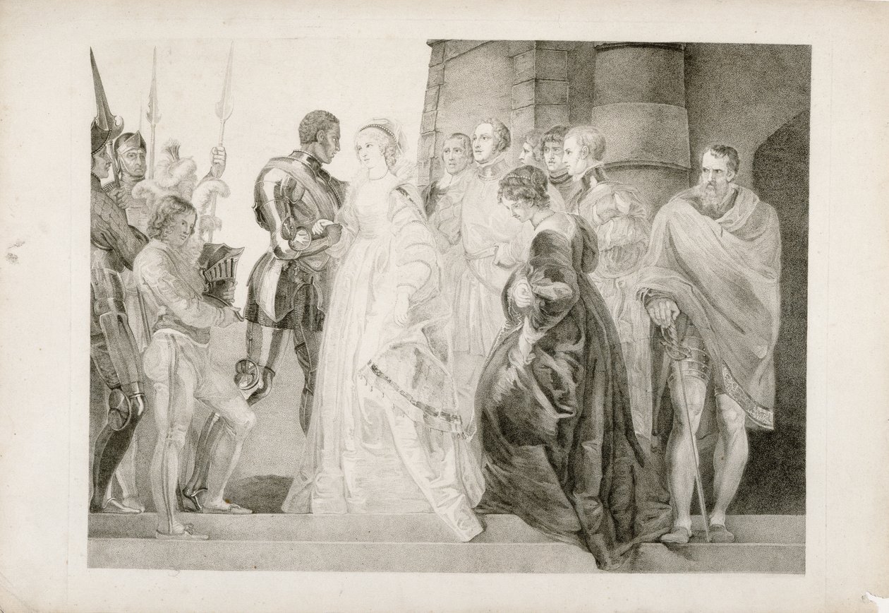 Othello, II. felvonás, I. jelenet, vésette Thomas Ryder (1746-1810) 1803 alkotó: Thomas Stothard