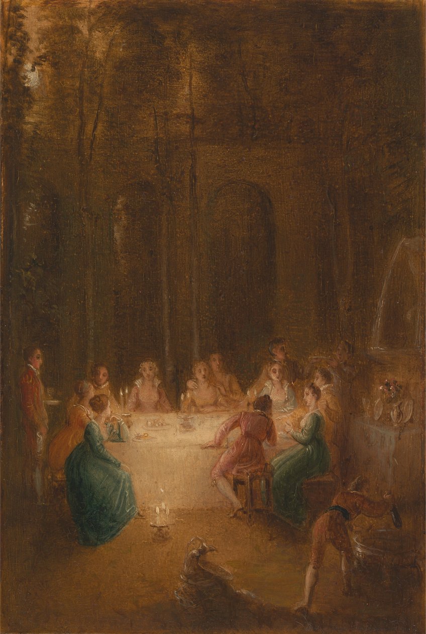 Vacsora a szökőkút mellett alkotó: Thomas Stothard