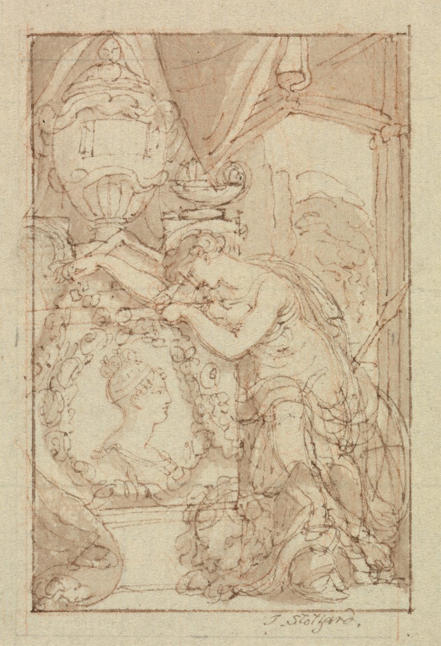Cím nélkül (toll és barna tinta, papír) alkotó: Thomas Stothard