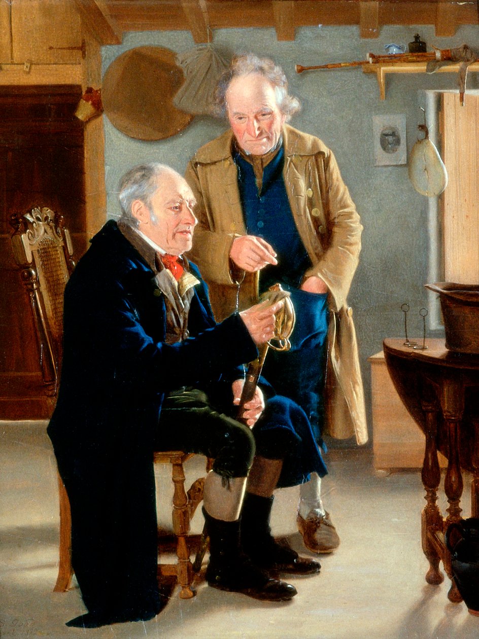A kardot vizsgálva, 1822 alkotó: Thomas Sword Good