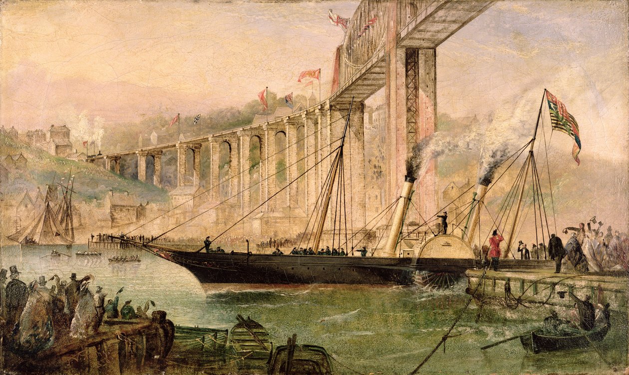 A Saltash-híd megnyitása Albert herceg által, 1859. május 2., 1859 körül alkotó: Thomas Valentine Robins