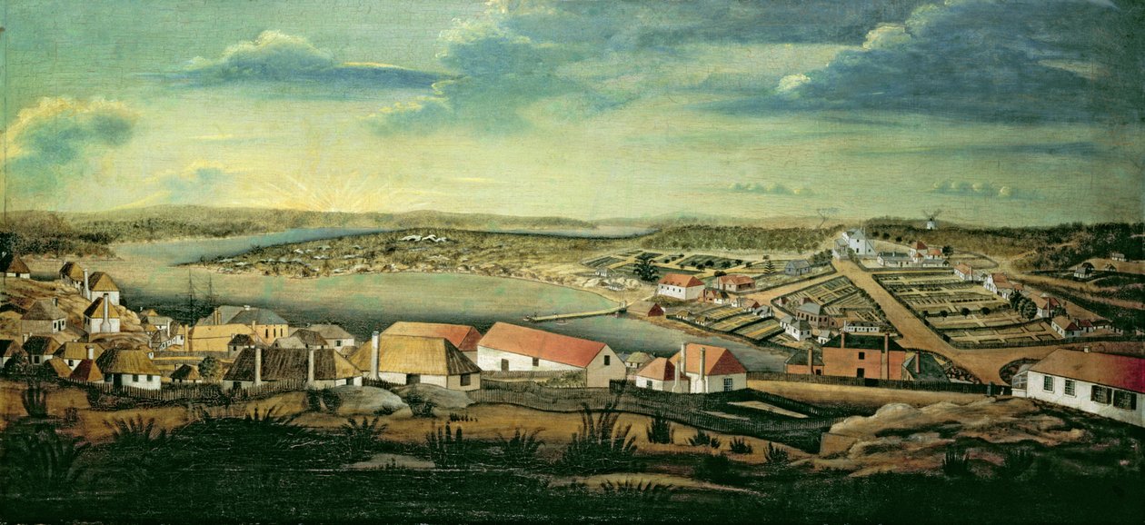 Sydney, Új-Dél-Wales fővárosa, 1800 körül alkotó: Thomas Watling