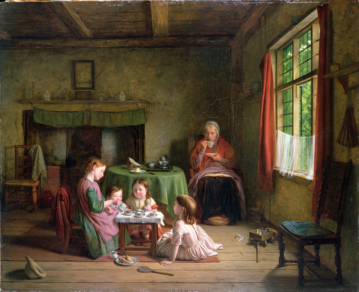 Tea Party, 1862 (panel) alkotó: Thomas Webster