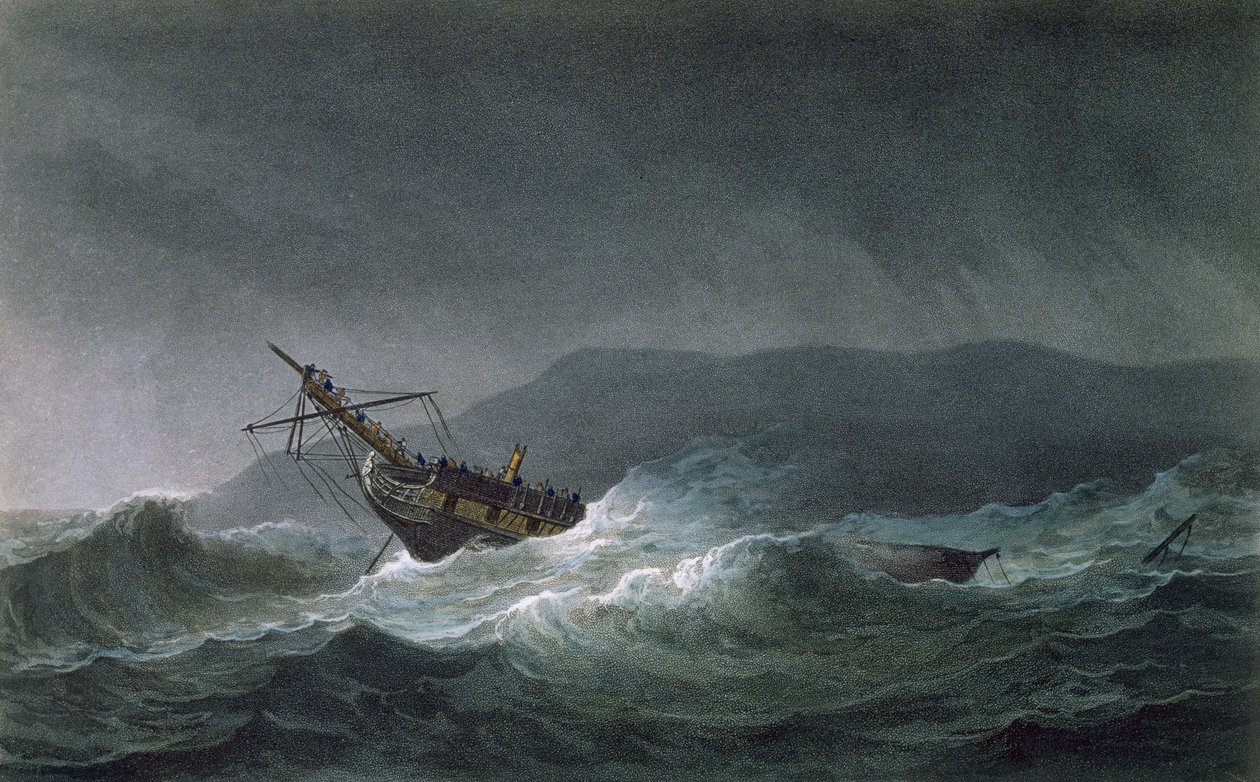 A Blanche elvesztése, Abrevack mellett, 1807. március 4., T. Sutherland vésette J. Ralfe „The Naval Chronology of Great Britain” című művéhez, 1820-ban. alkotó: Thomas Whitcombe