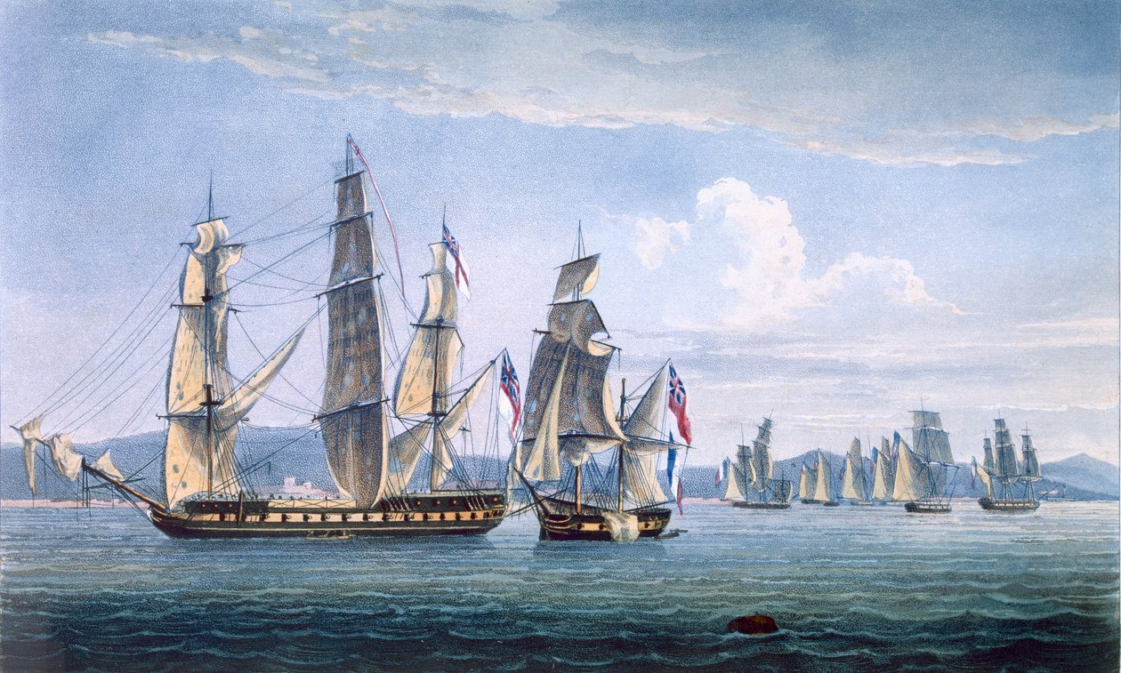 Le Sparviere elfoglalása 1810. május 3-án, amelyet T. Sutherland vésett J. Ralfe „The Naval Chronology of Great Britain” című művéhez, 1820-ban. alkotó: Thomas Whitcombe