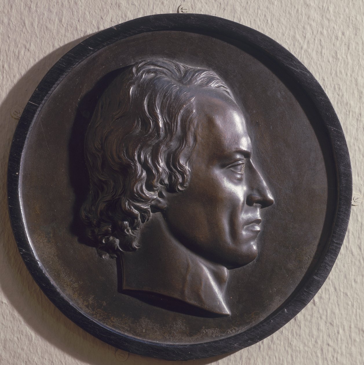 Alfred, Lord Tennyson (1809-92) arcképmedaillonja (bronz) alkotó: Thomas Woolner