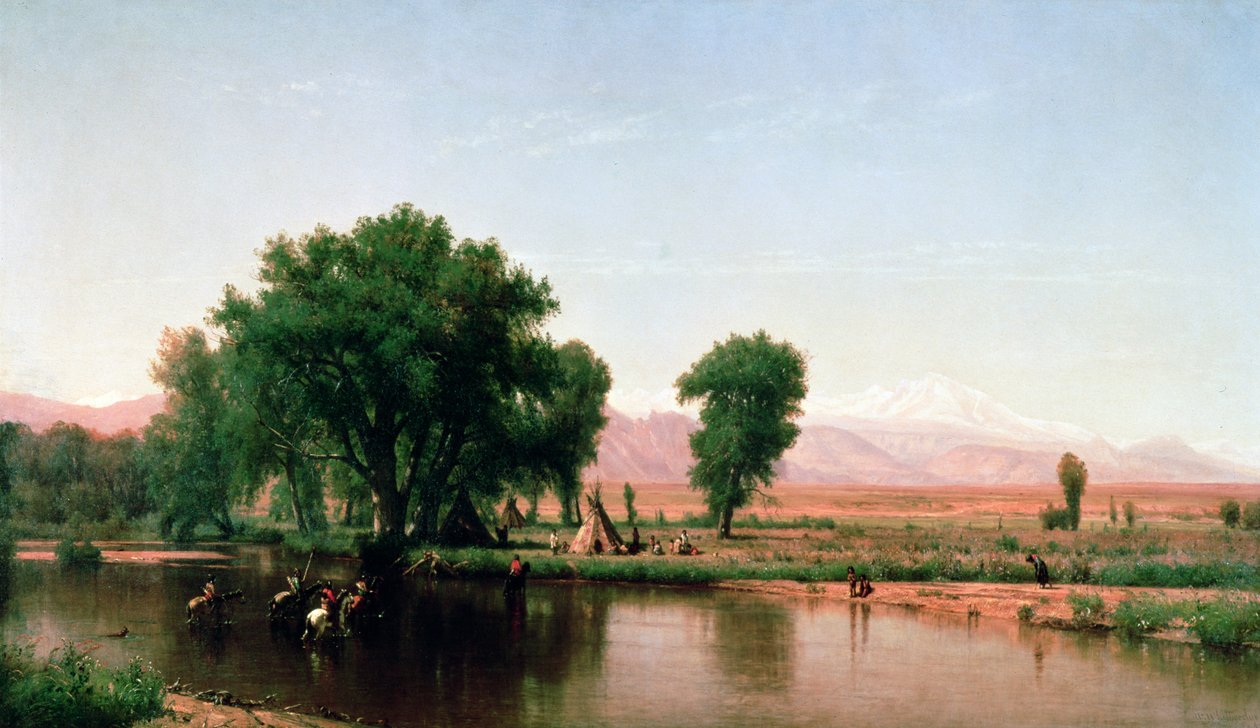 Átkelés a Fordon, Platte folyó, Colorado alkotó: Thomas Worthington Whittredge