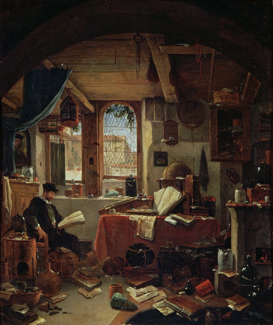 Egy alkimista a laboratóriumában alkotó: Thomas Wyck