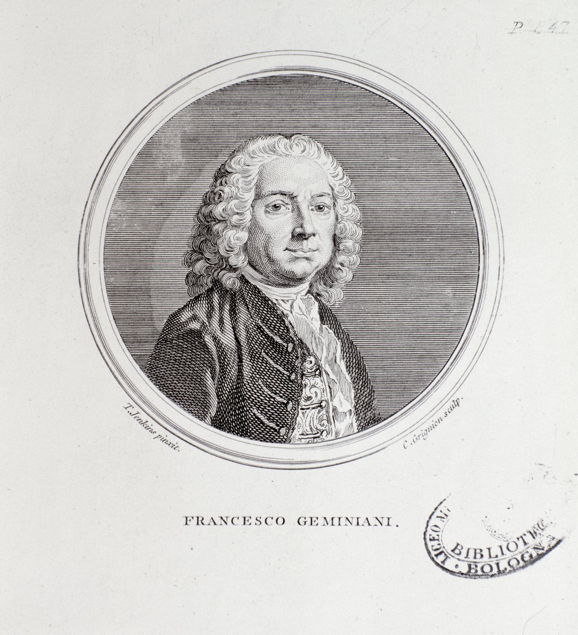 Francesco Geminiani (1687-1762) olasz zeneszerző és hegedűművész portréja alkotó: Thomas Jenkins