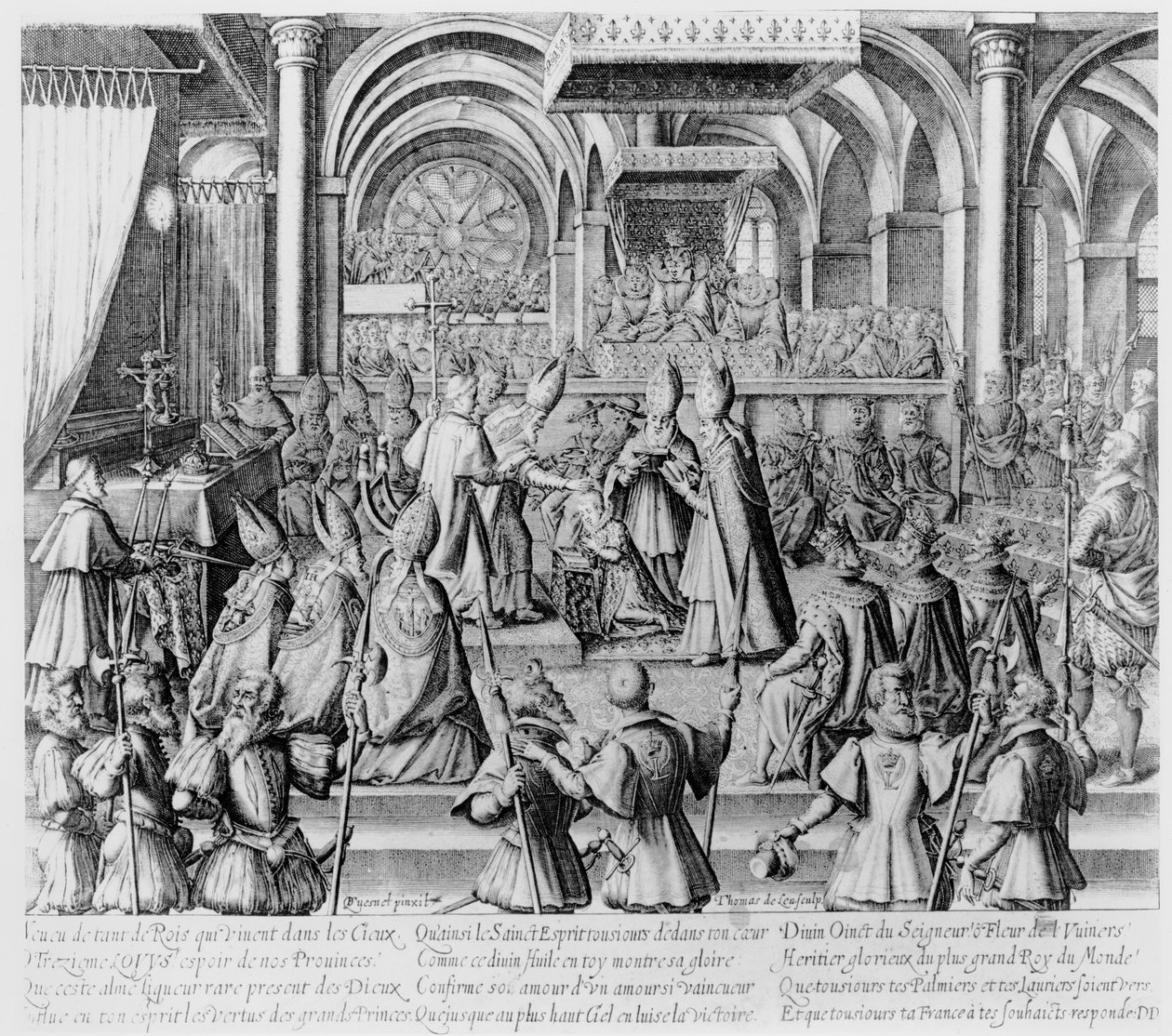 XIII. Lajos koronázási szertartása Reimsben, 1610. október 17-én alkotó: Thomas de Leu