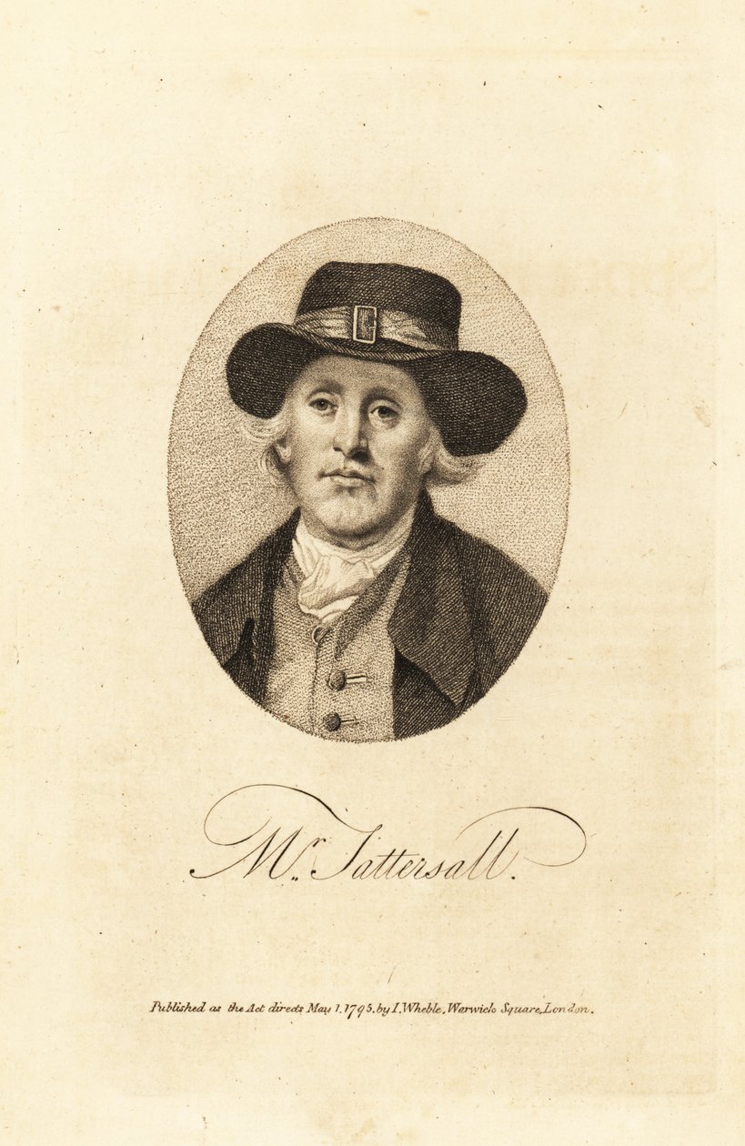 Richard Tattersall (1724-1795), a londoni Hyde Park Corner Tattersalls versenyló-árverezők alapítójának portréja alkotó: Thomas (after) Beach