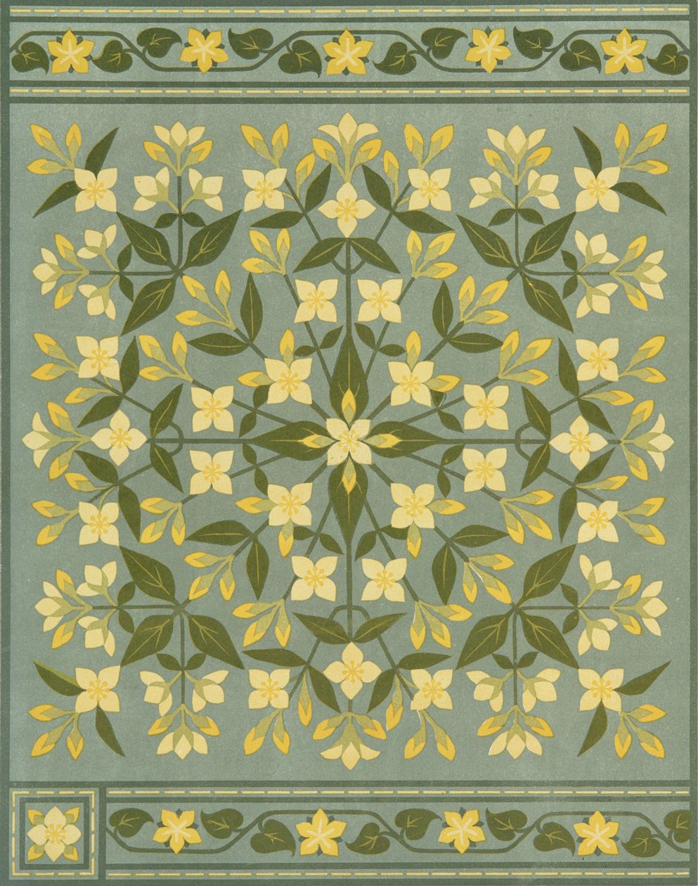 Párna terv a "The Art of Embroidery, A Treatise on the Practise of Decorative Needlework" című könyvből. alkotó: Thomas (after) Crane