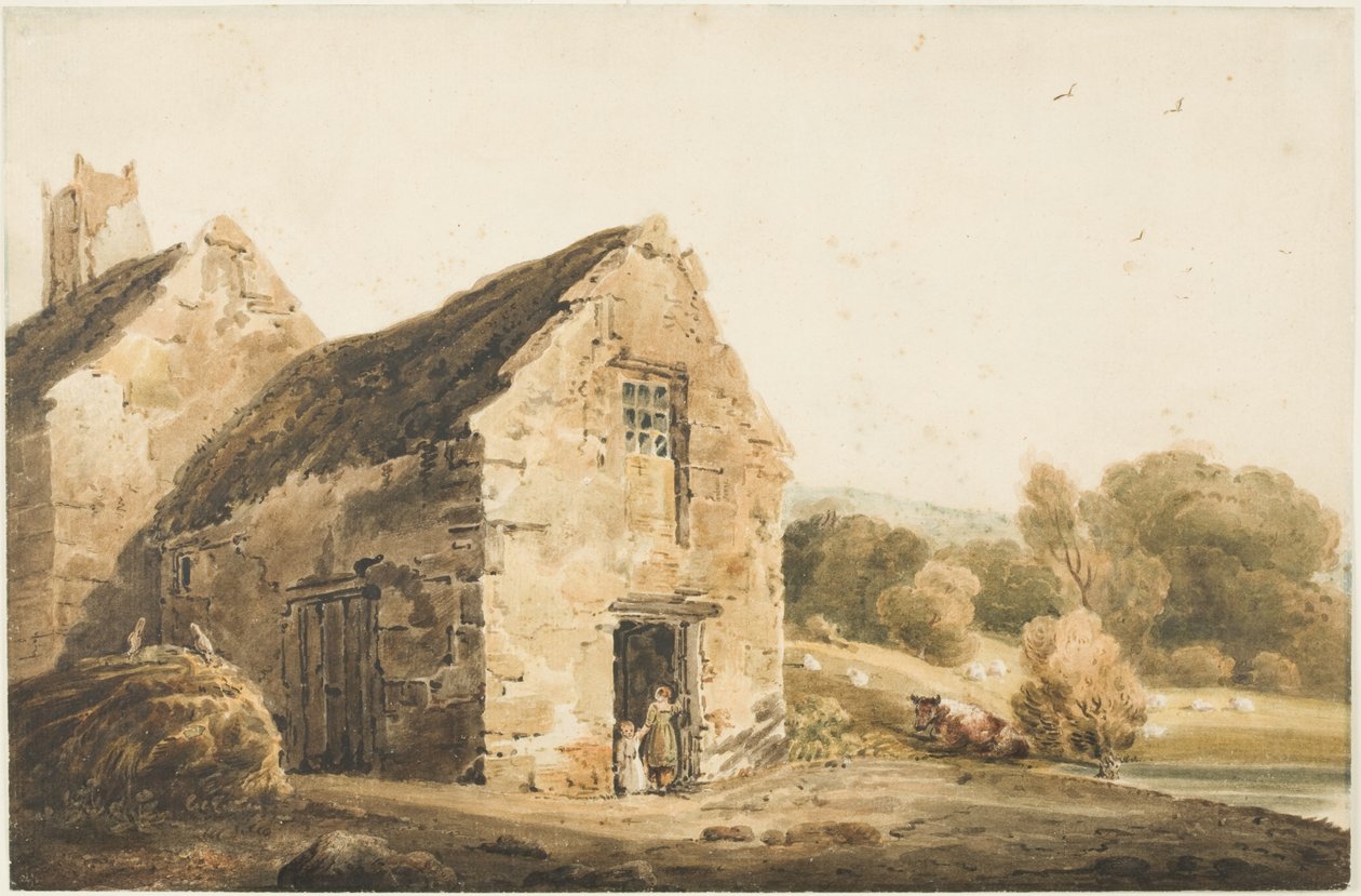 Víkendházak Newcastle Upon Tyne közelében, 1800 után (testszín, ceruza, akvarell) alkotó: Thomas (after) Girtin
