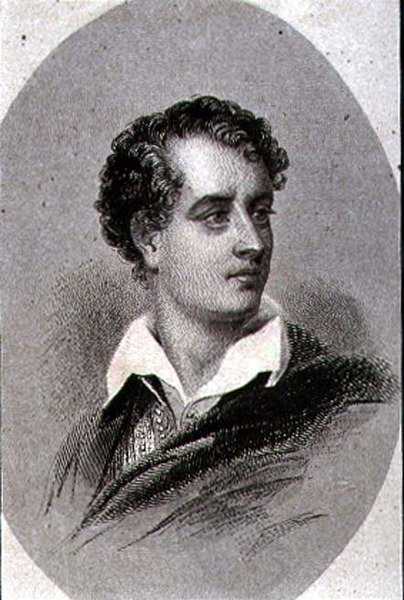 George, Lord Byron (1788-1824) portréja (metszet) alkotó: Thomas (after) Phillips