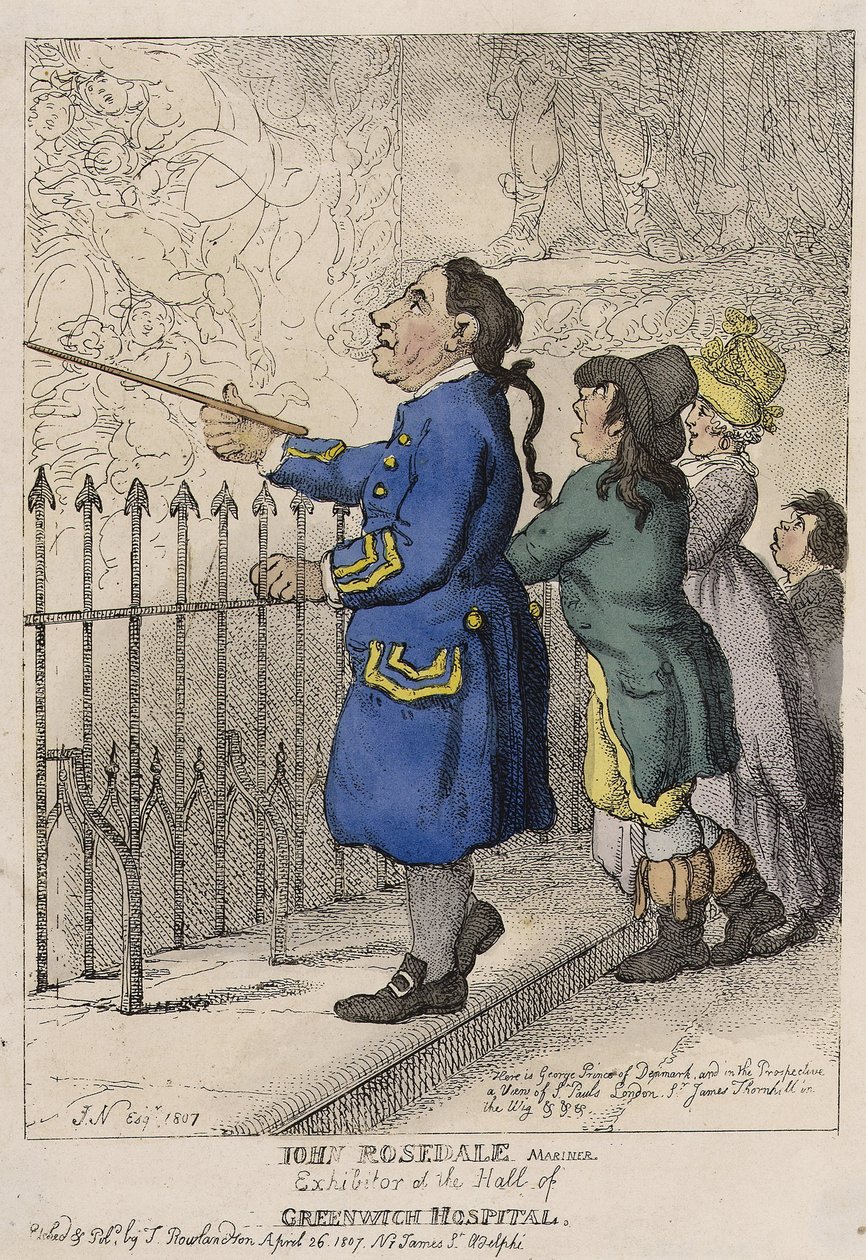 John Rosedale, tengerész, a greenwichi kórház előcsarnokának látogatói kalauza (Anglia) alkotó: Thomas (after) Rowlandson