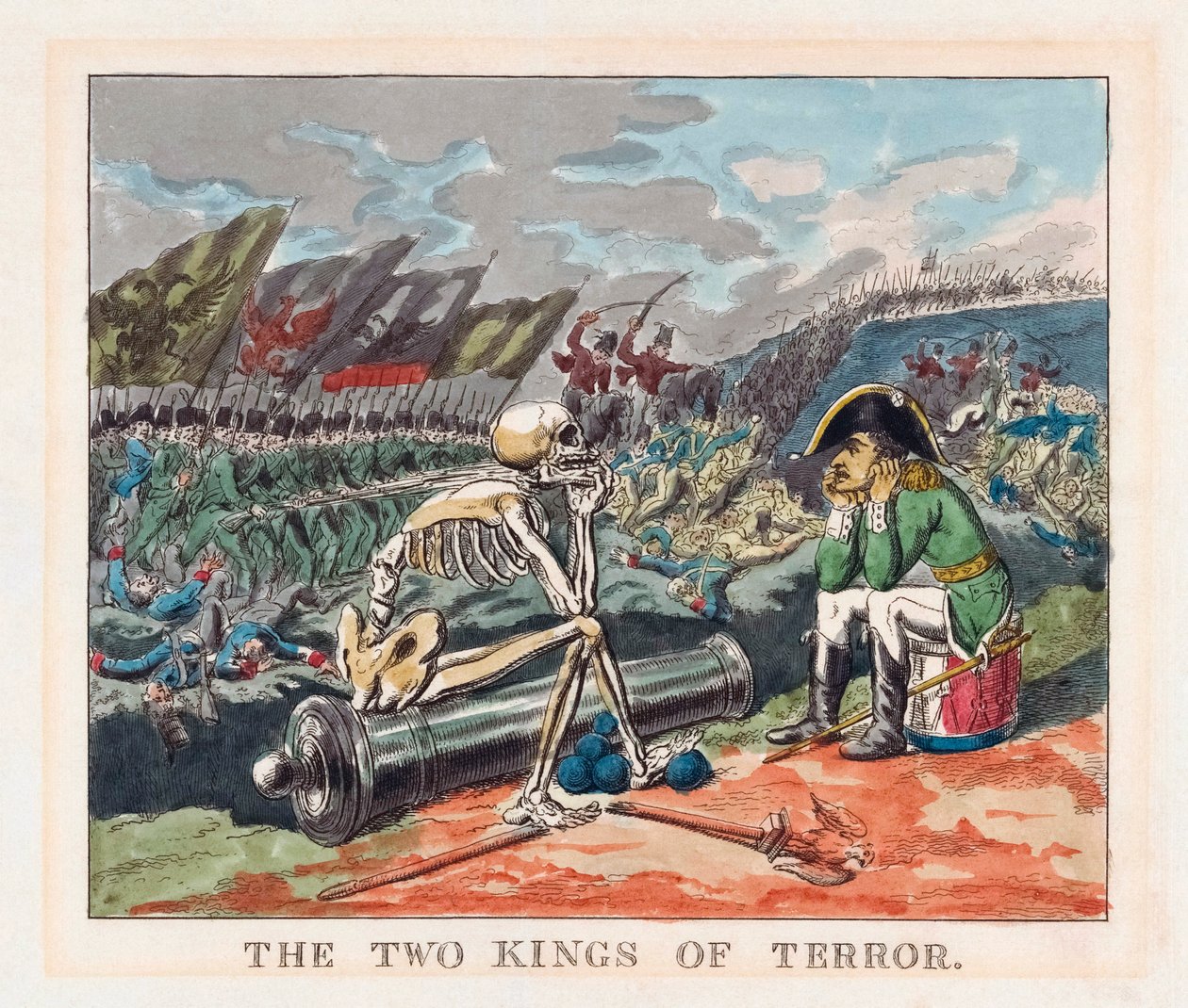 A terror két királya. Napóleon és a halál. alkotó: Thomas (after) Rowlandson