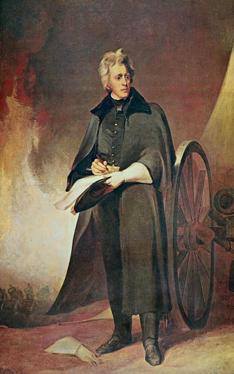 Andrew Jackson tábornok (színes litográfia) alkotó: Thomas (after) Sully