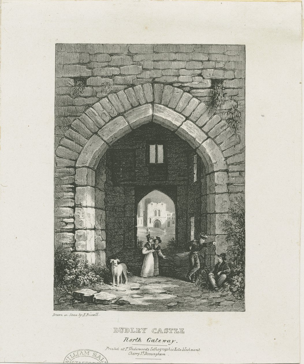 Dudley kastély – North Gateway: metszet, és [?19. század] (nyomtatás) alkotó: Thomas (after) Underwood