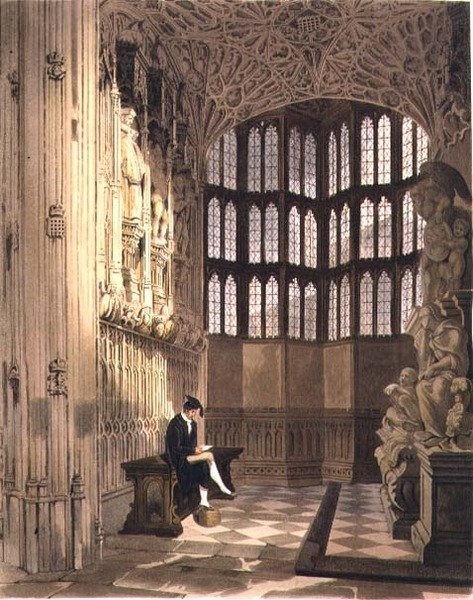 Hetedik Henrik kápolna, R tábla a „Westminster Abbey”-ből, metszett J. Bluck (fl.1791-1831) pub. Írta: Rudolph Ackermann (1764-1834) 1812 (akvatinta) alkotó: Thomas (after) Uwins