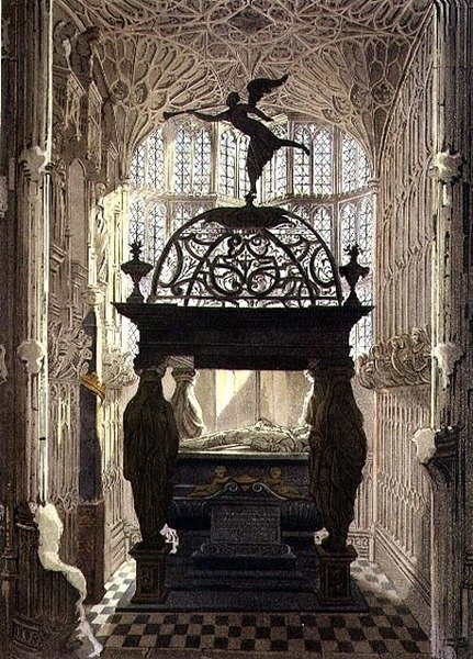 Lewis Stuart, Richmond hercegének sírja a Hetedik Henry-kápolnában, 36. tábla a „Westminster Abbey”-ből, metszett J. Bluck (fl.1791-1831) pub. Írta: Rudolph Ackermann (1764-1834) 1812 (akvatinta) alkotó: Thomas (after) Uwins