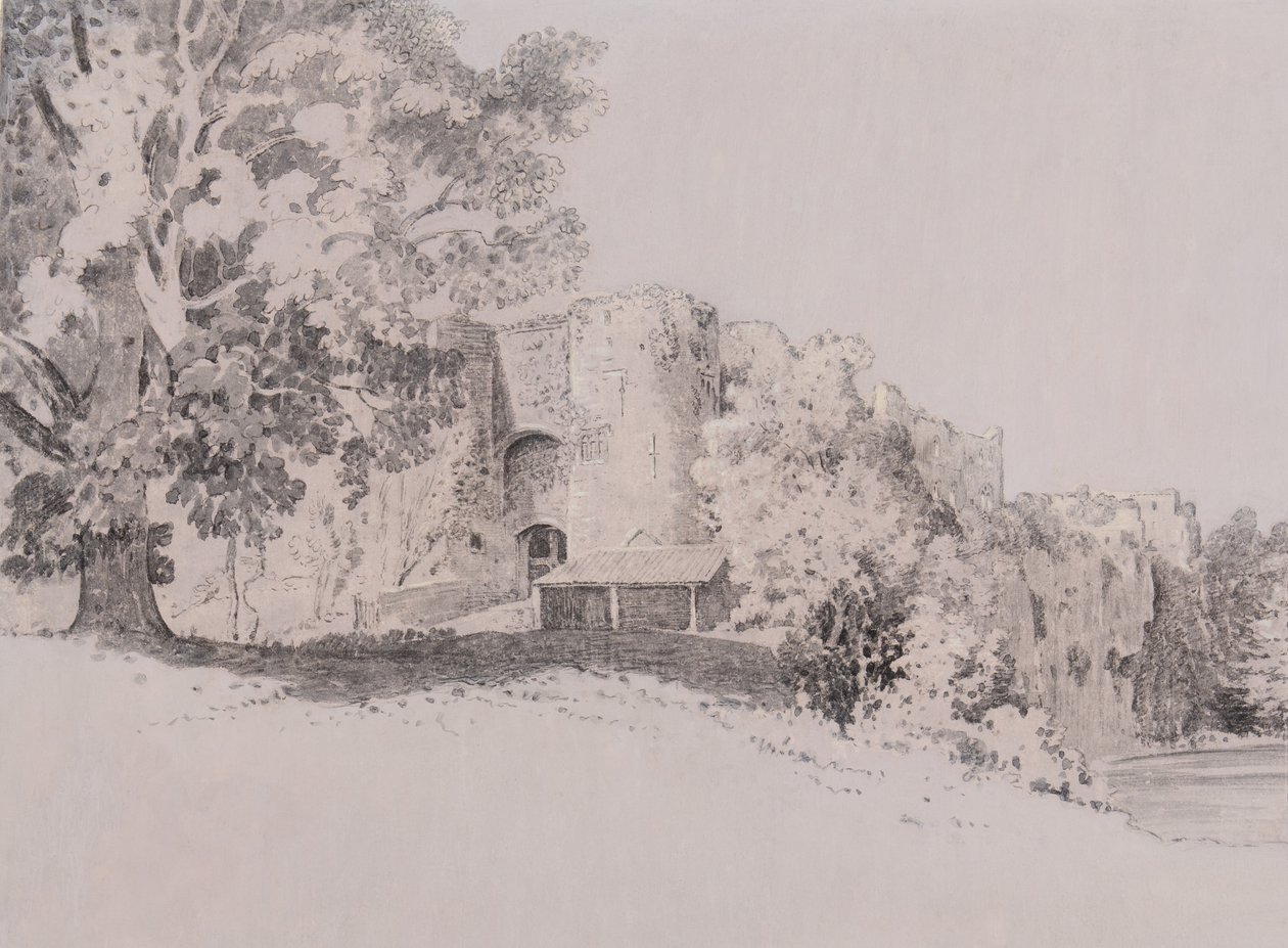 Chepstow kastély (toll, ecset és tinta gouache alapon) alkotó: Thomas (attr. to) Tudor