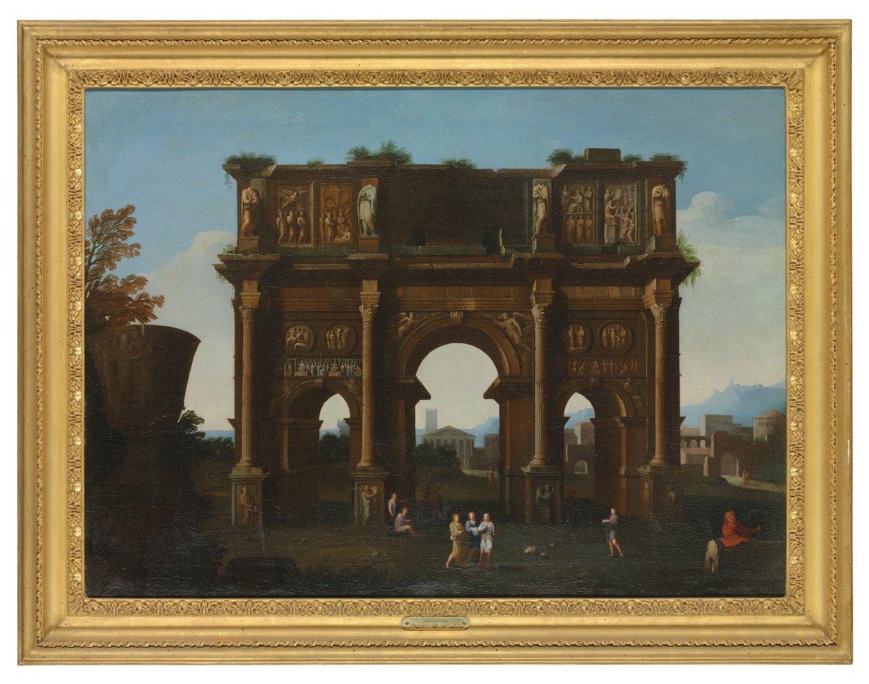 Építészeti capriccio a Konstantin-ívvel (olaj, vászon) alkotó: Thomas (circle of) Blanchet